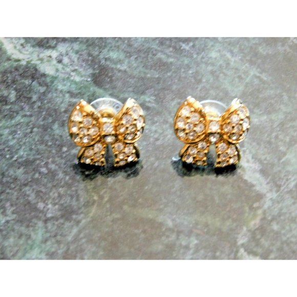 Swarovski Swan Bow Crystal Earrings - Picture 2 of 5